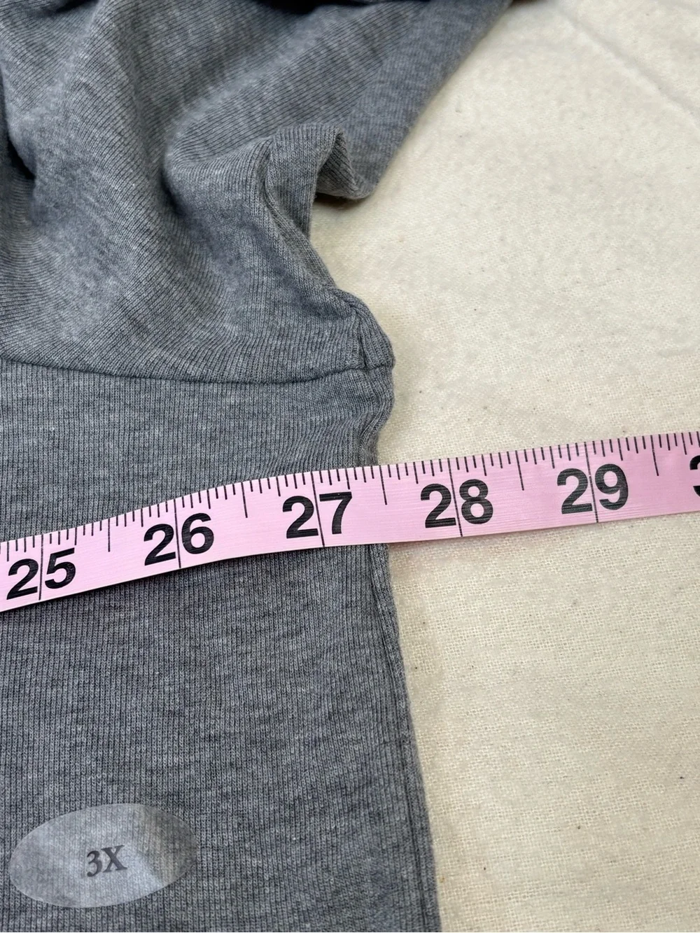 NWOT CJ Banks Plus Size 3X Gray Pullover Shirt 3/4 Sleeves Cotton Blend Stretch